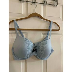 Victoria's Secret bra 38C Blue Lace Bow Keyhole Wired Adjustable Perfect Shape